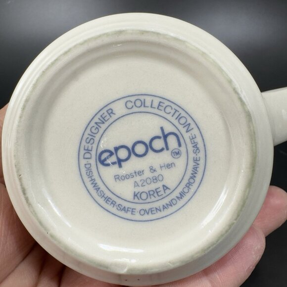 Vintage Epoch Rooster And Hen Stoneware Coffee Mug Cup Made In Korea Single Mug - Picture 3 of 11